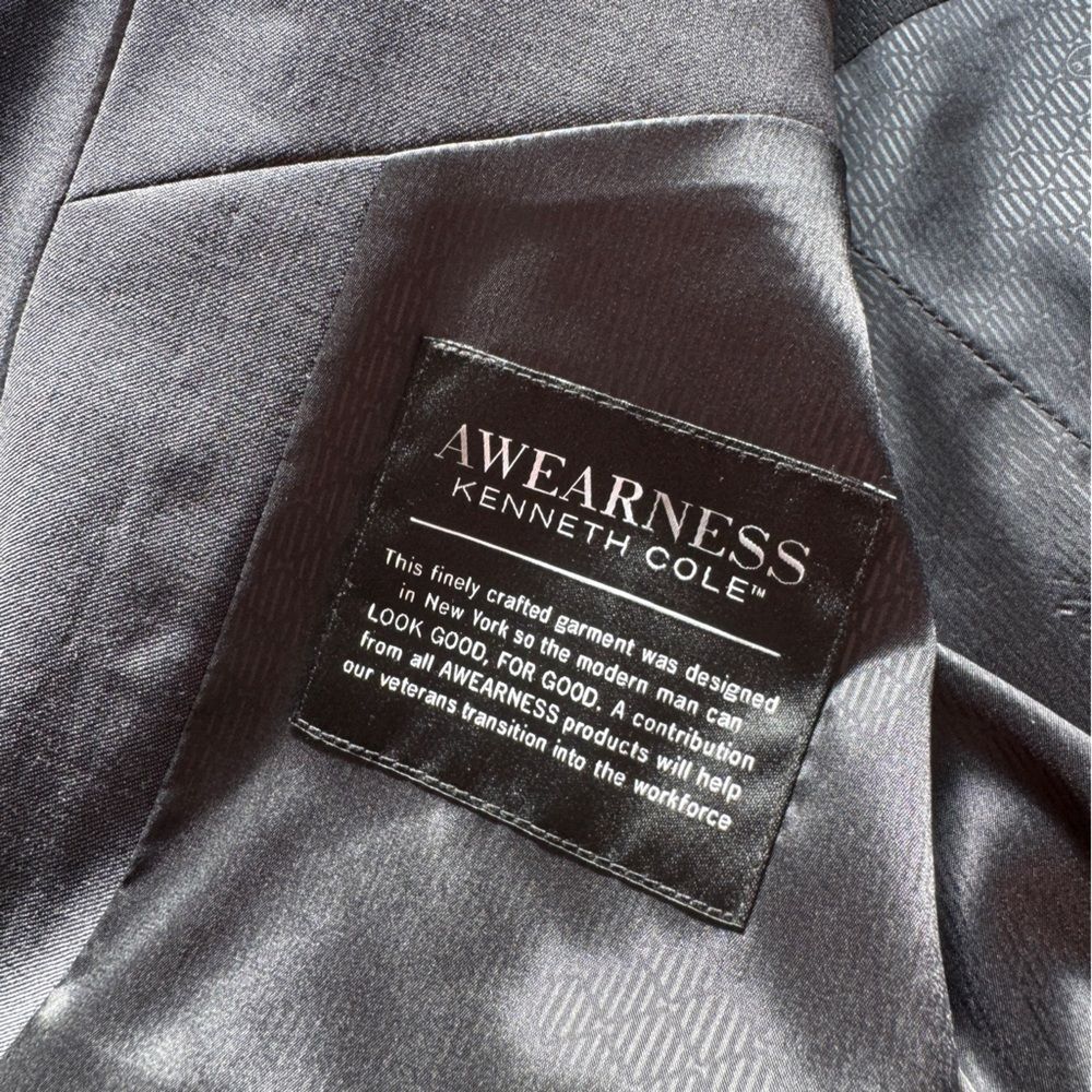 Kenneth Cole Awareness Gray Blazer Awear-Tech Slim Fit Suit Size 34 - Picture 4 of 12